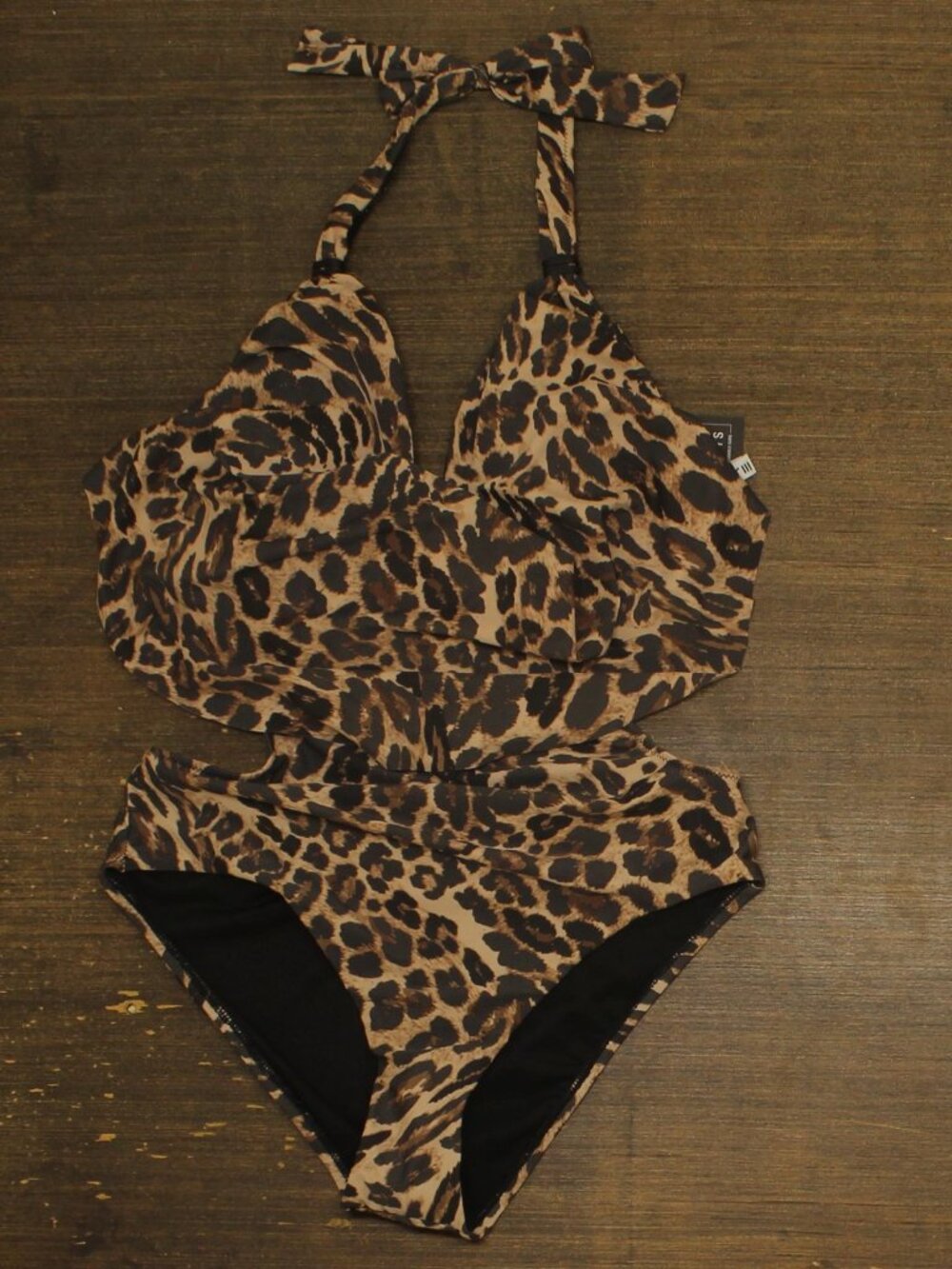 Bar Iii Brown Bar Iii Animal Print Cowlneck One Piece Swimsuit M Sz M